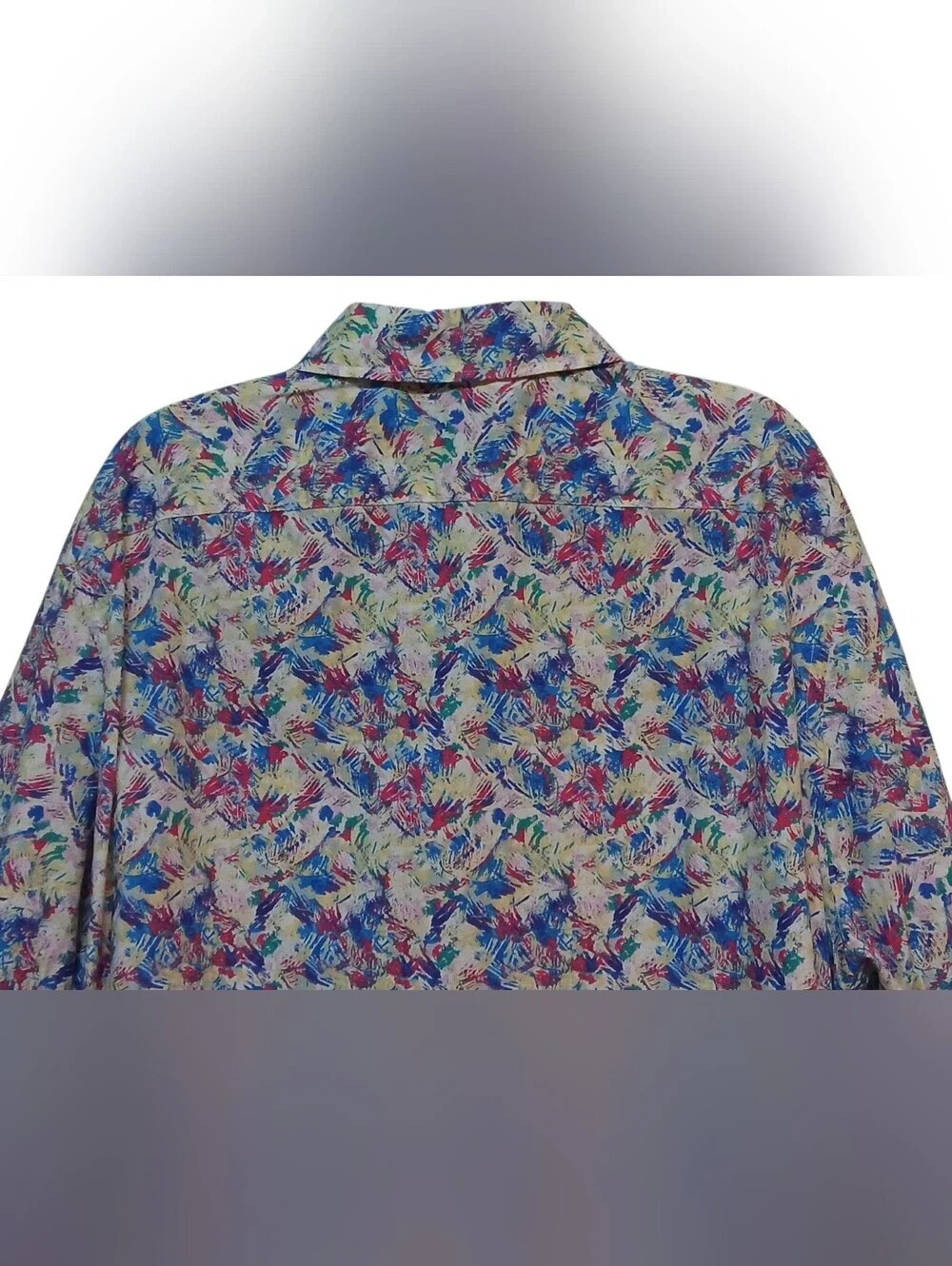 Cremieux- NWOT Premium Denim Abstract Shirt, Short Sleeves,Size 3XT, 100% Cotton